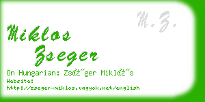 miklos zseger business card